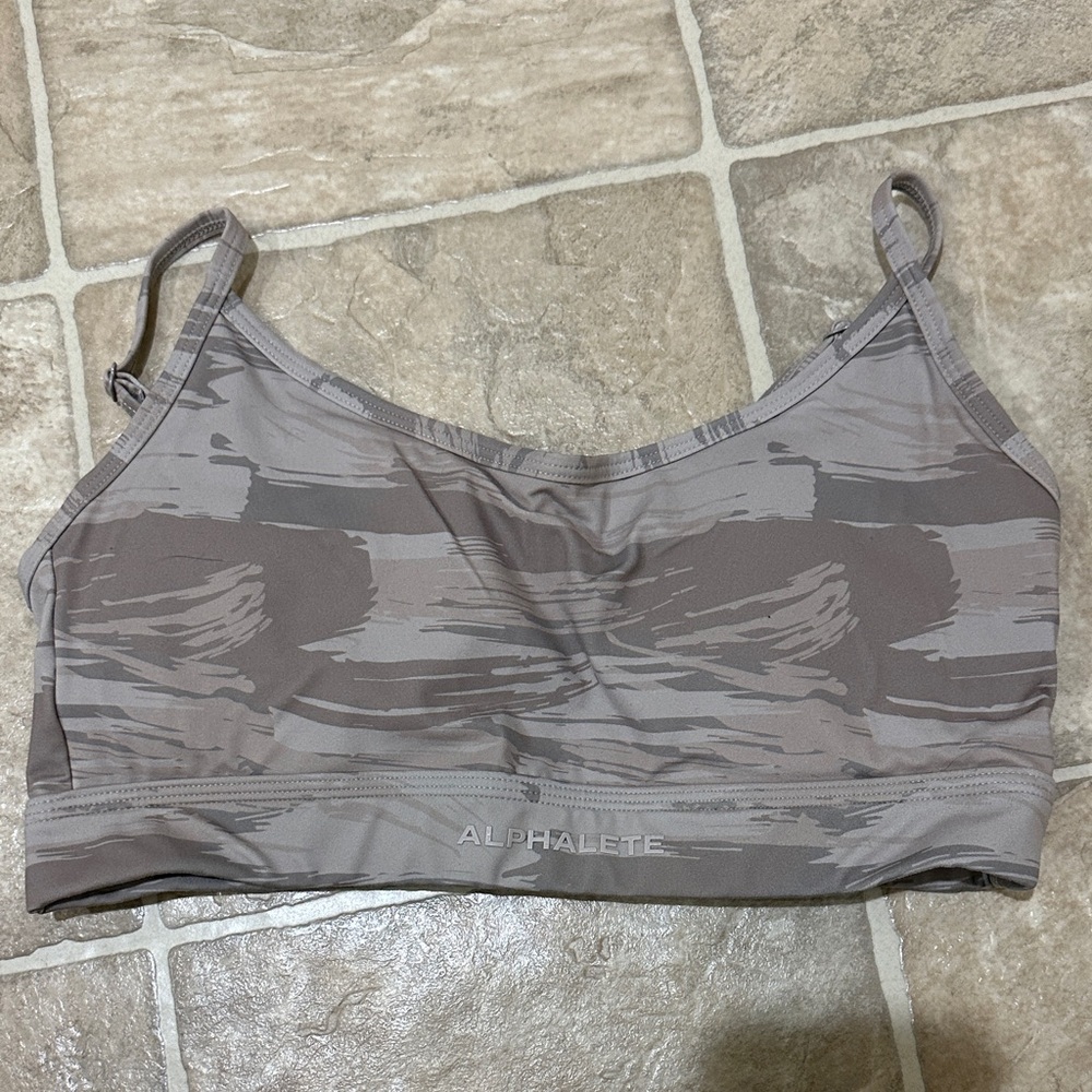 Alphalete Taupe Camo Sports Bra